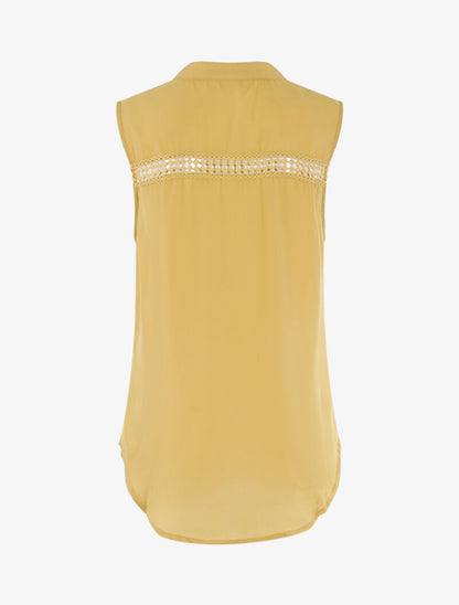 Top style chemise sans manches - jaune - 2