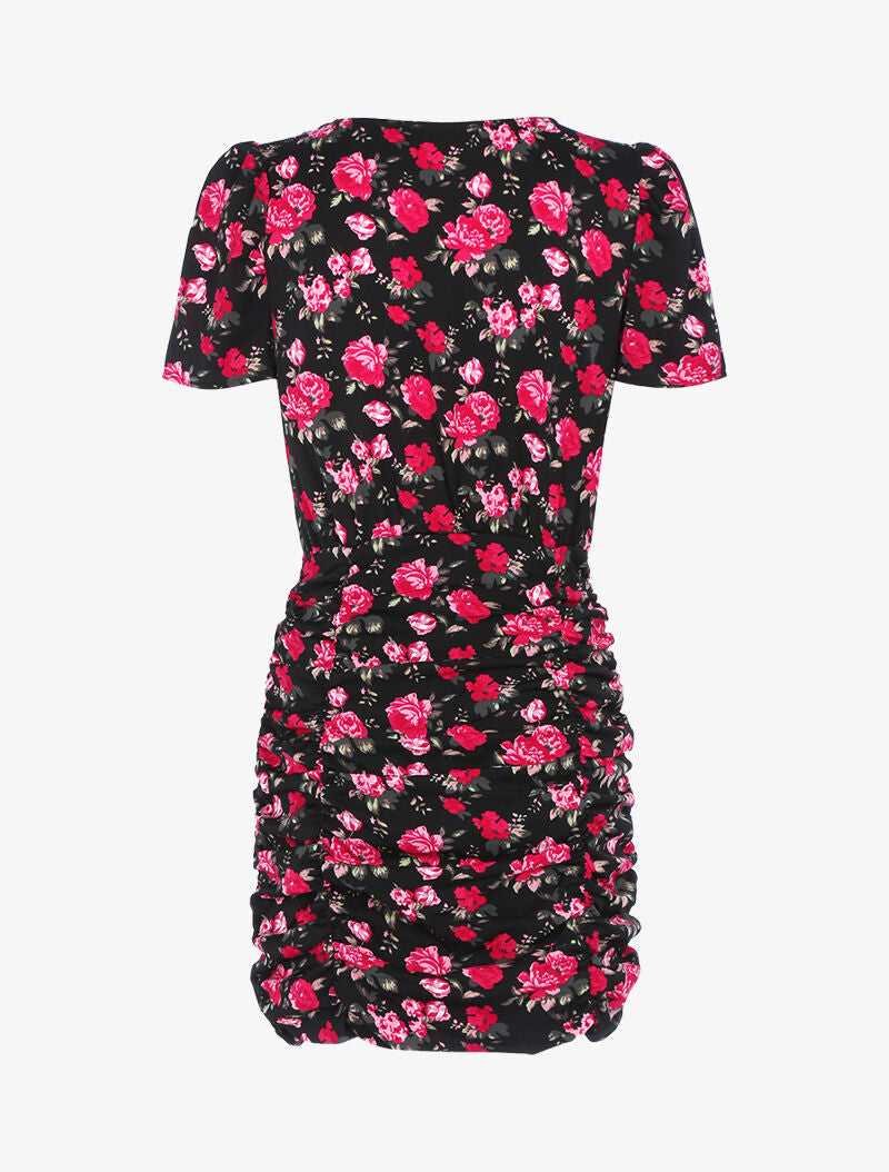 Robe moulante à imprimé floral - noir - 2