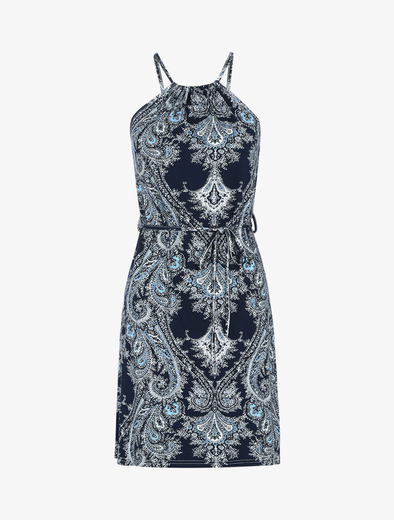 Robe fluide à imprimé cachemire - marine - 1