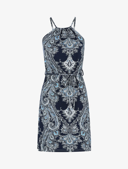 Robe fluide à imprimé cachemire - marine - 1