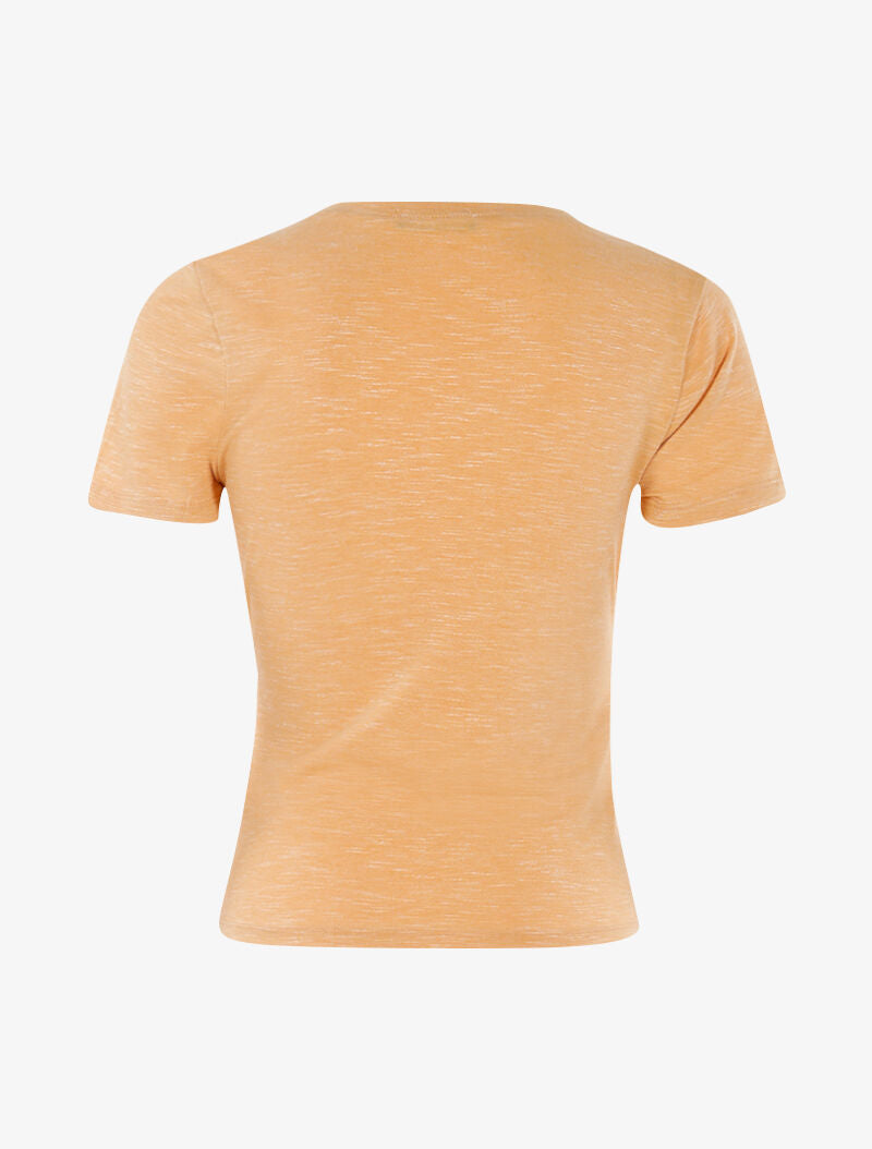Top chiné à épaules strassées - orange - 2