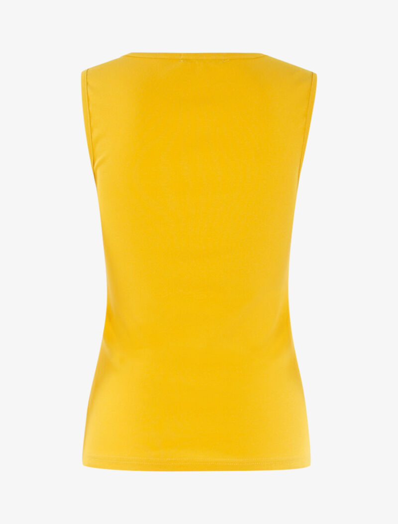 Débardeur à plastron dentelle - moutarde - 2