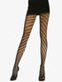 Collants à grosses résilles et bandes stylisées - noir - 2