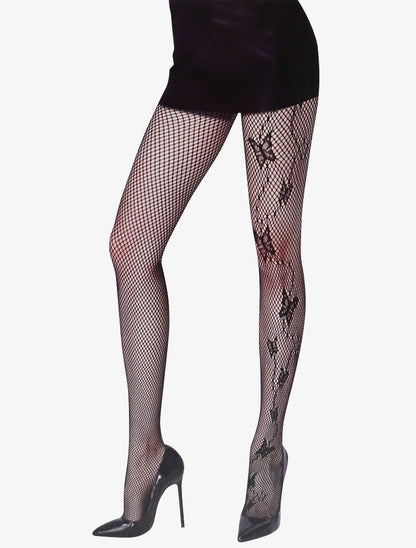 Collants à jambe ornée de papillons - noir - 1