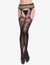 Collants ouverts à pois et détails graphiques - noir - 1