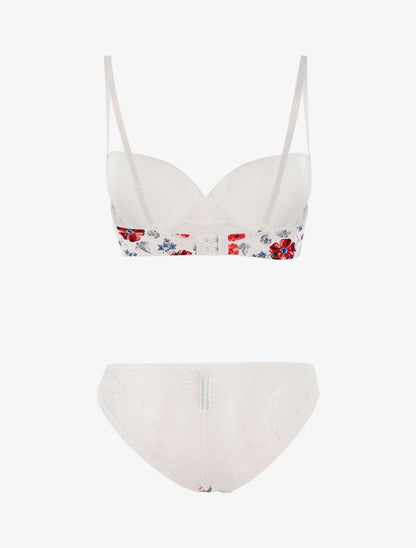 Ensemble imprimé floral et culotte - blanc - 2