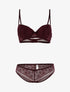 Ensemble dentelle à maille et culotte - violet - 1