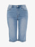 Bermuda éraflé coupe droite - bleu denim - 3