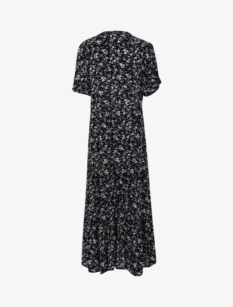 Robe chemise à imprimé petites fleurs - marine - 2