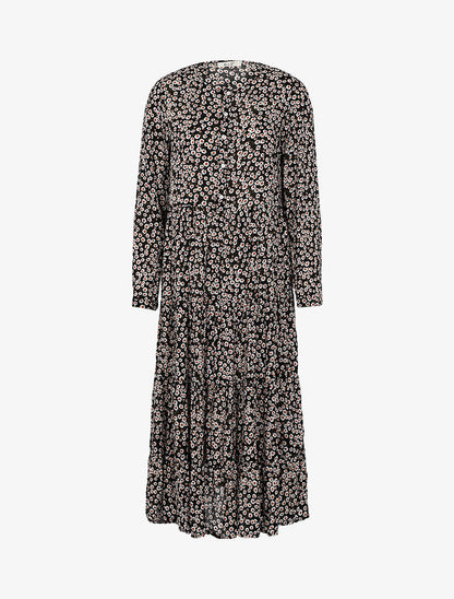 Robe à imprimé pâquerettes - noir - 1