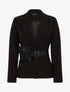 Veste droite à ceinture pochette - noir - 1