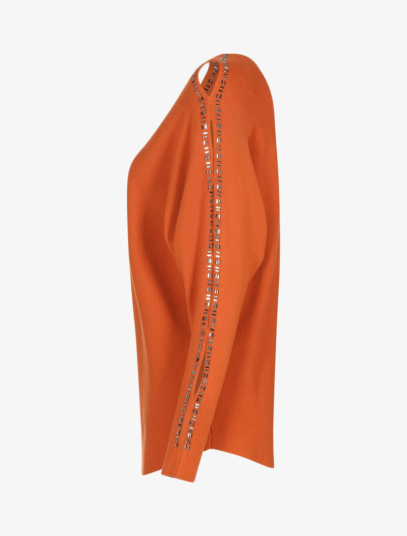 Pull à manches ajourées - orange - 3