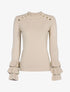 Pull doux à manches volantées - beige - 1