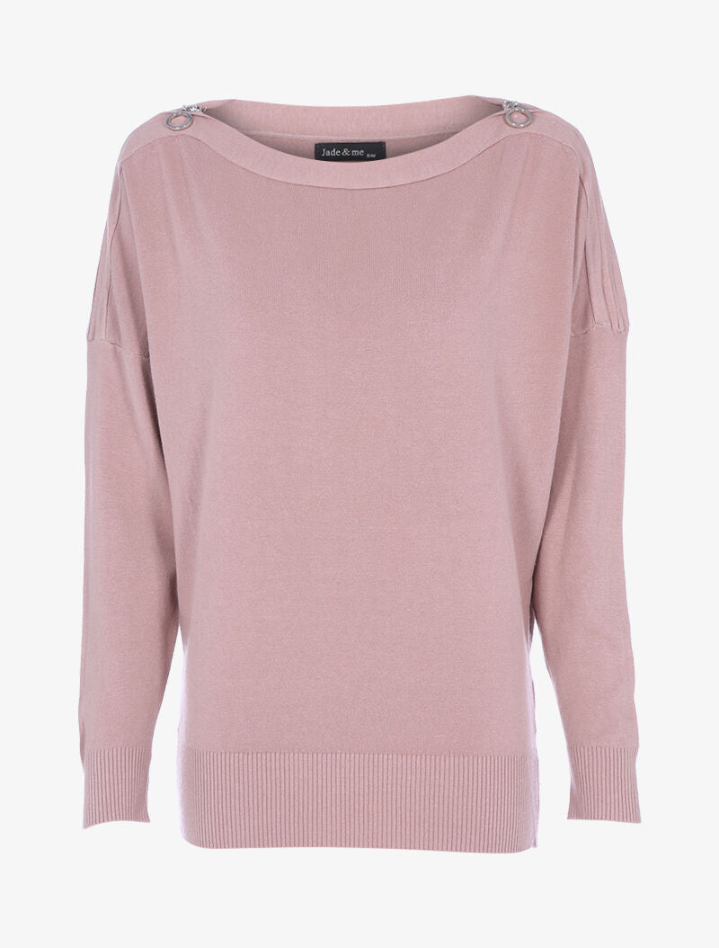 Pull doux à épaules zippées - rose - 3