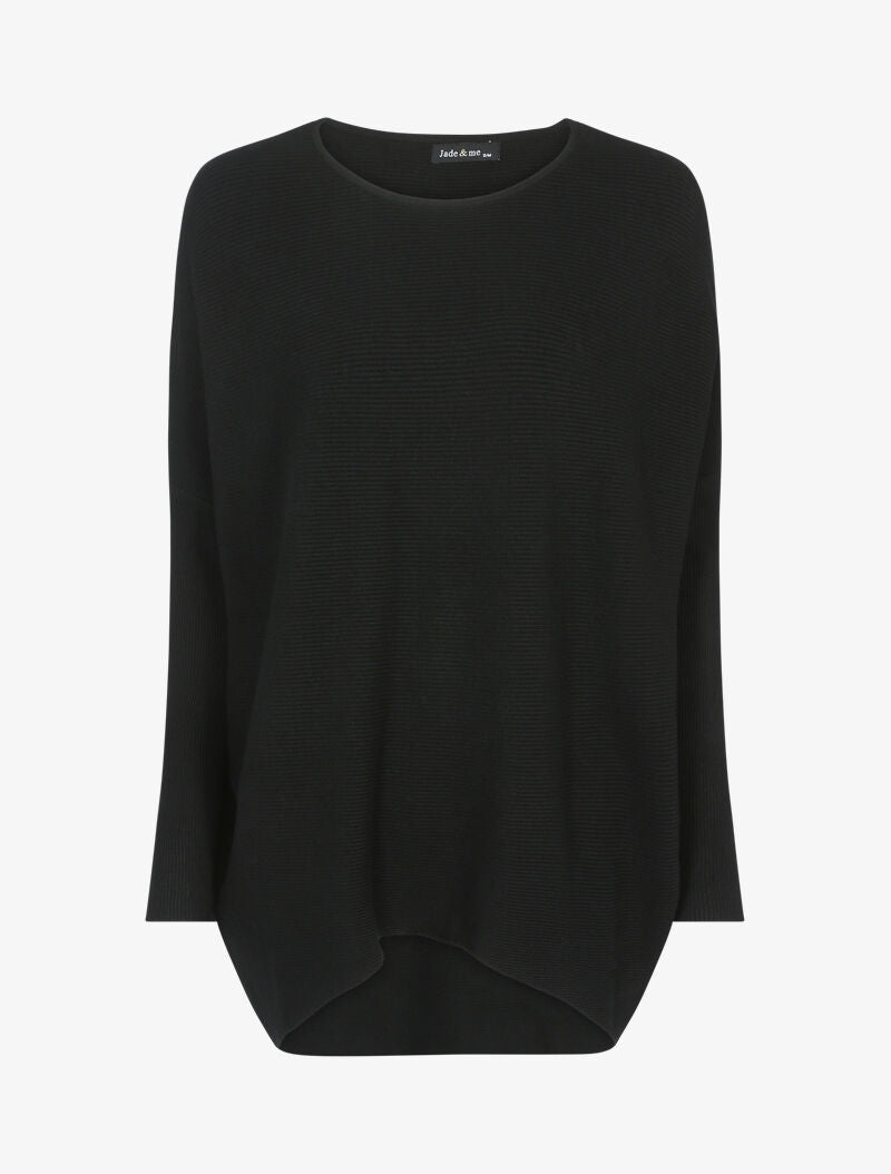 Pull long coupe loose - noir - 3