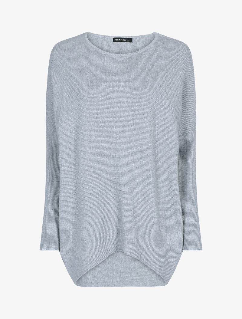 Pull long coupe loose - gris clair - 1