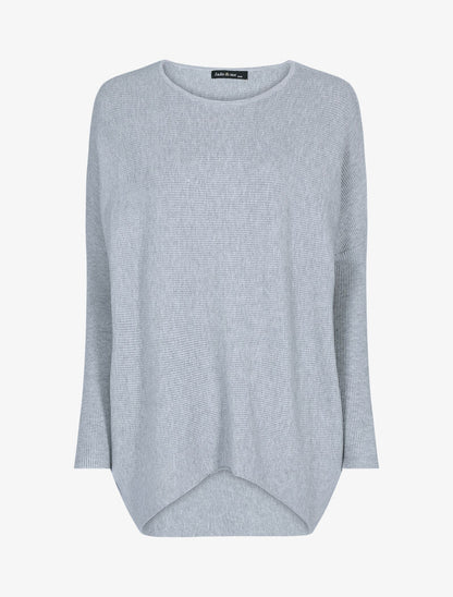 Pull long coupe loose - gris clair - 1