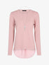 Pull à empiècement asymétrique en voile - rose - 1