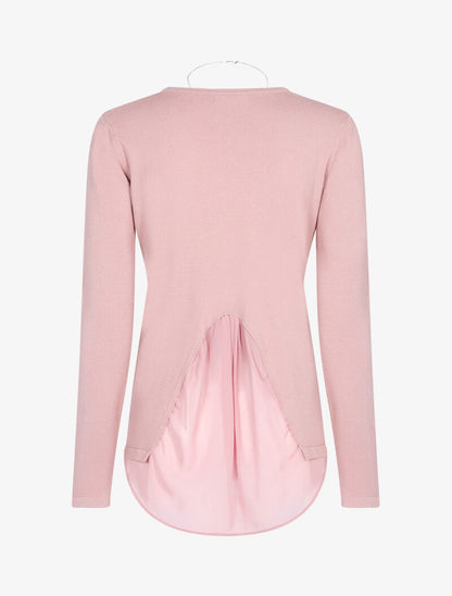 Pull à empiècement asymétrique en voile - rose - 2
