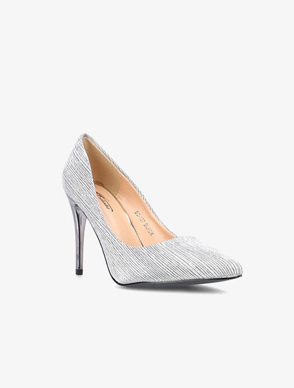 Escarpins striés à paillettes - argent foncé - 2