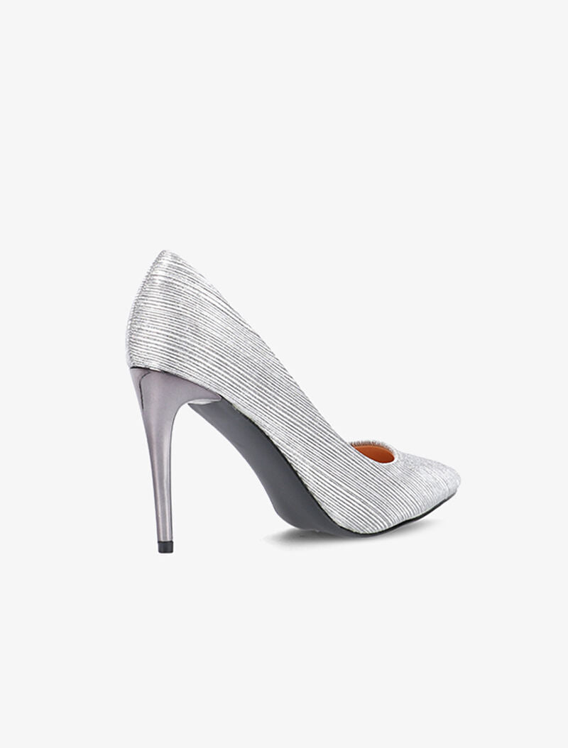 Escarpins striés à paillettes - argent foncé - 4