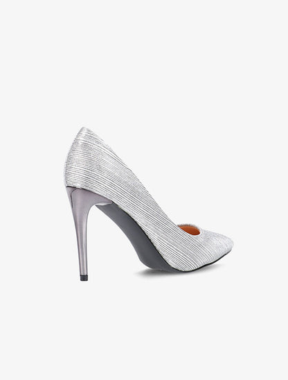 Escarpins striés à paillettes - argent foncé - 4