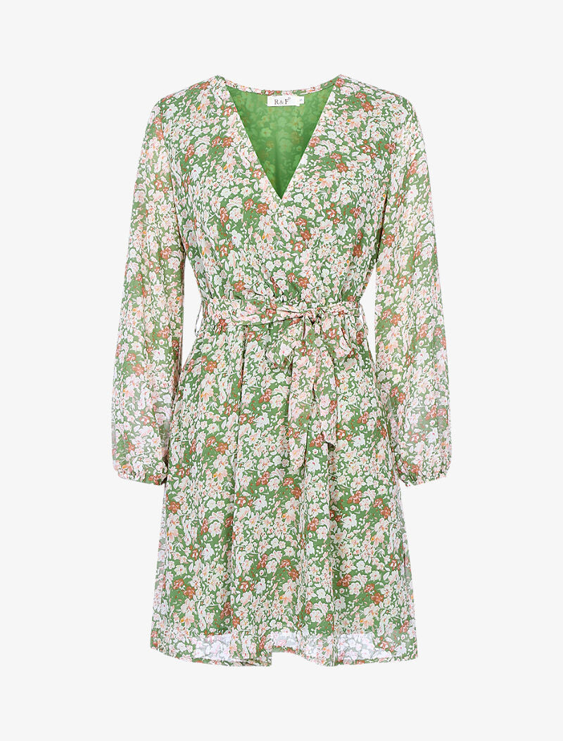 Robe à imprimé floral - vert - 1