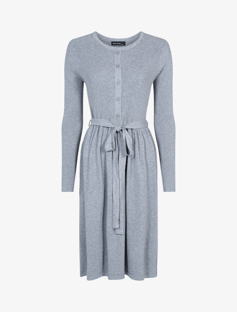 Robe-pull à buste boutonné - gris - 2
