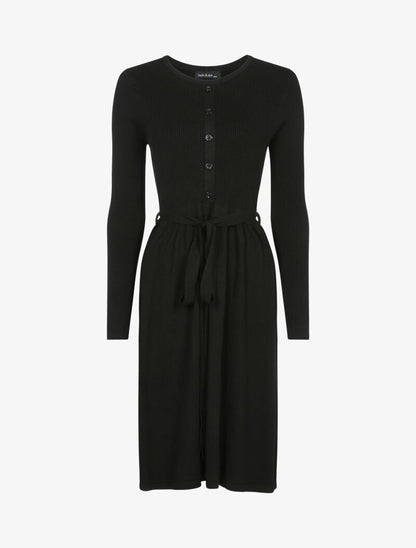 Robe-pull à buste boutonné - noir - 1