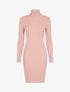Robe-pull côtelée à col roulé - rose - 3