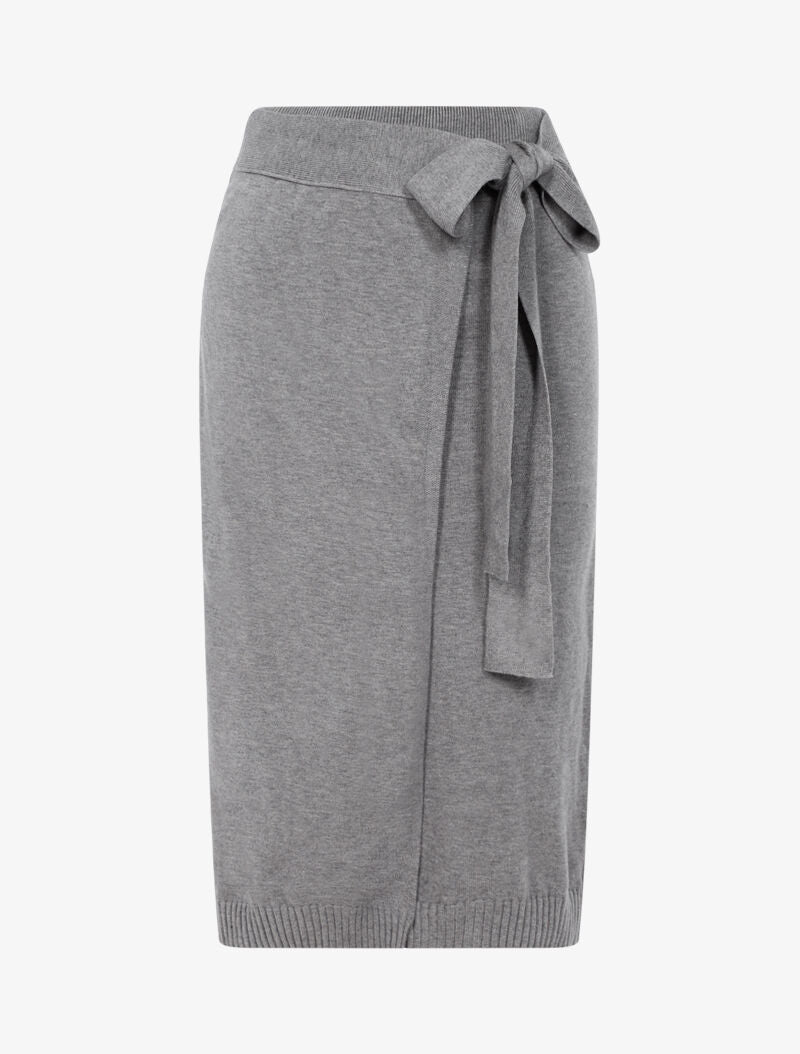 Jupe style portefeuille en maille - gris - 2