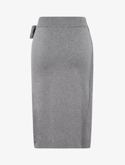 Jupe style portefeuille en maille - gris - 3