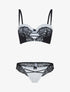 Ensemble bustier à détails dentelle - noir/blanc - 1