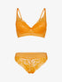 Ensemble bustier en dentelle et bandes - orange - 3