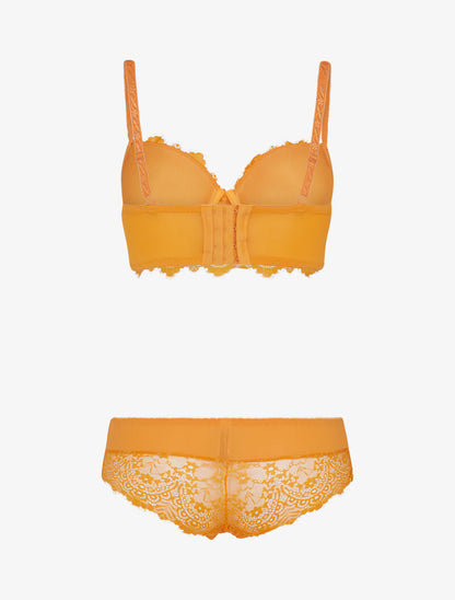 Ensemble bustier en dentelle - orange - 2