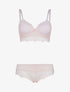Ensemble bustier en dentelle - rose orange - 1