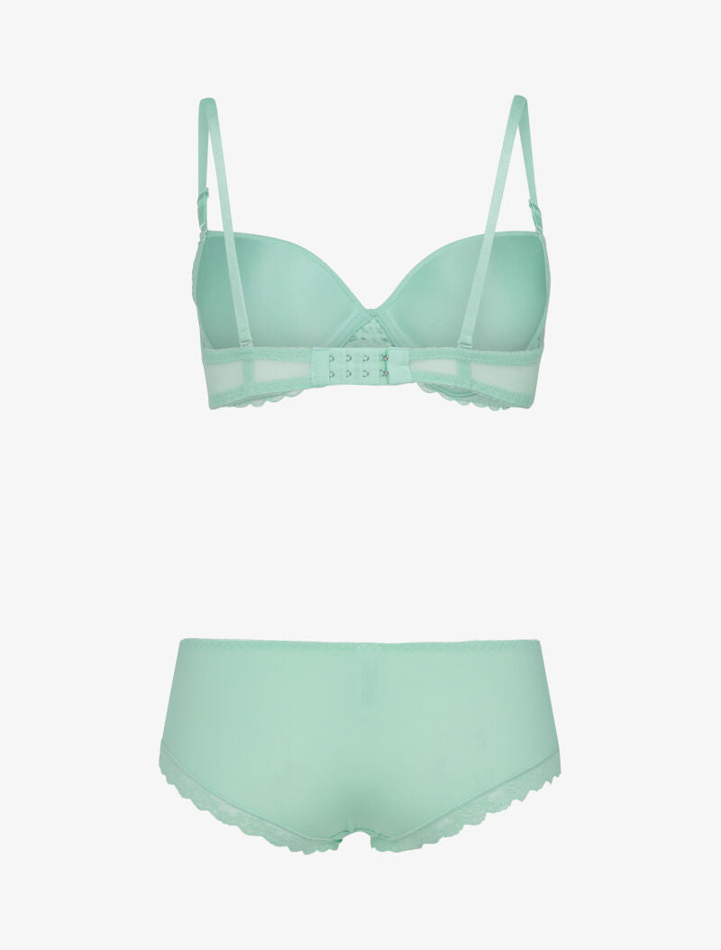Ensemble en dentelle et résille - vert clair - 2