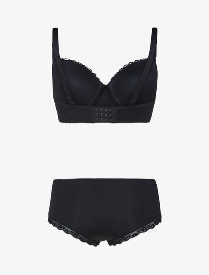 Ensemble à broderie style rosace - noir - 2
