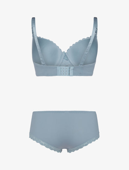 Ensemble à broderie style rosace - bleu ciel - 2