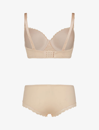 Ensemble à broderie style rosace - beige - 2