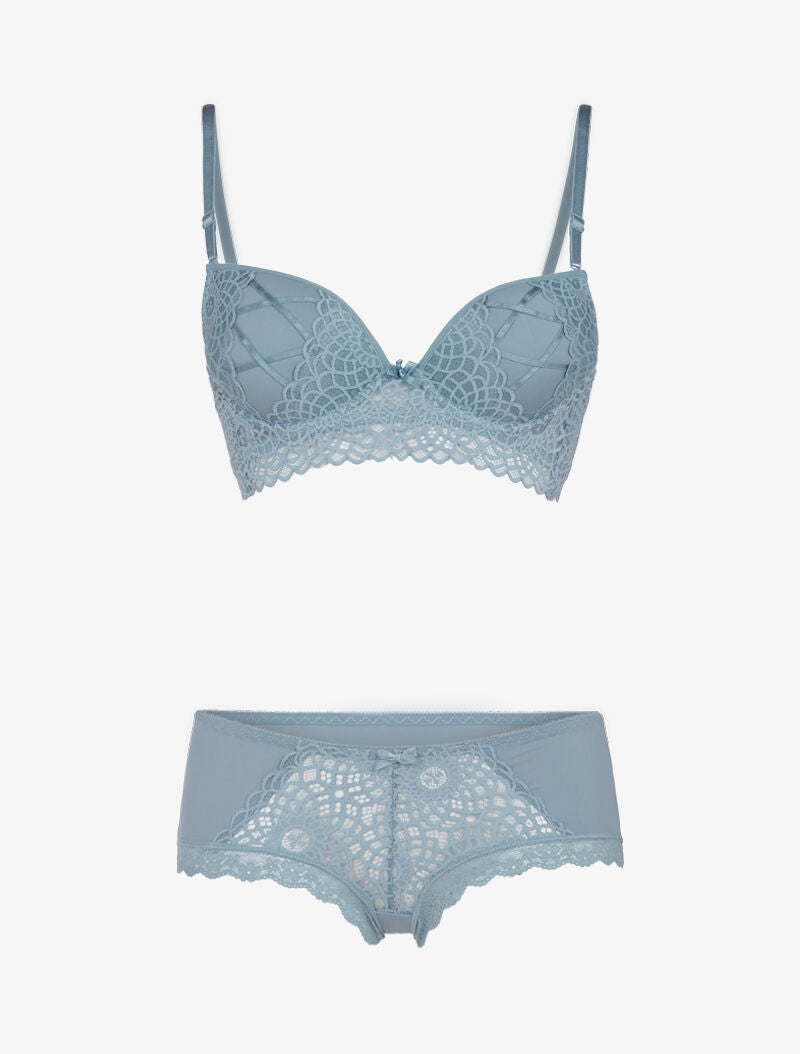 Ensemble à broderie et corsage - bleu ciel - 3