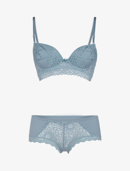Ensemble à broderie et corsage - bleu ciel - 3