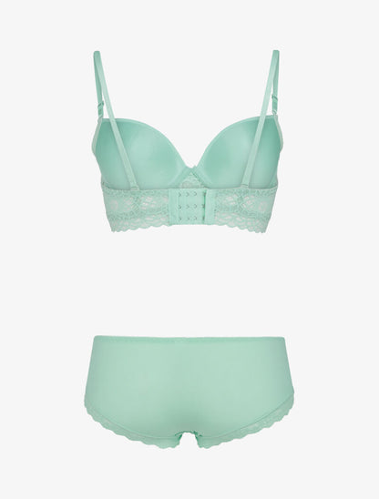 Ensemble à broderie et corsage - turquoise - 2