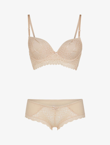 Ensemble à broderie et corsage - beige - 1