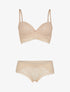 Ensemble à fleurs brodées - beige - 1