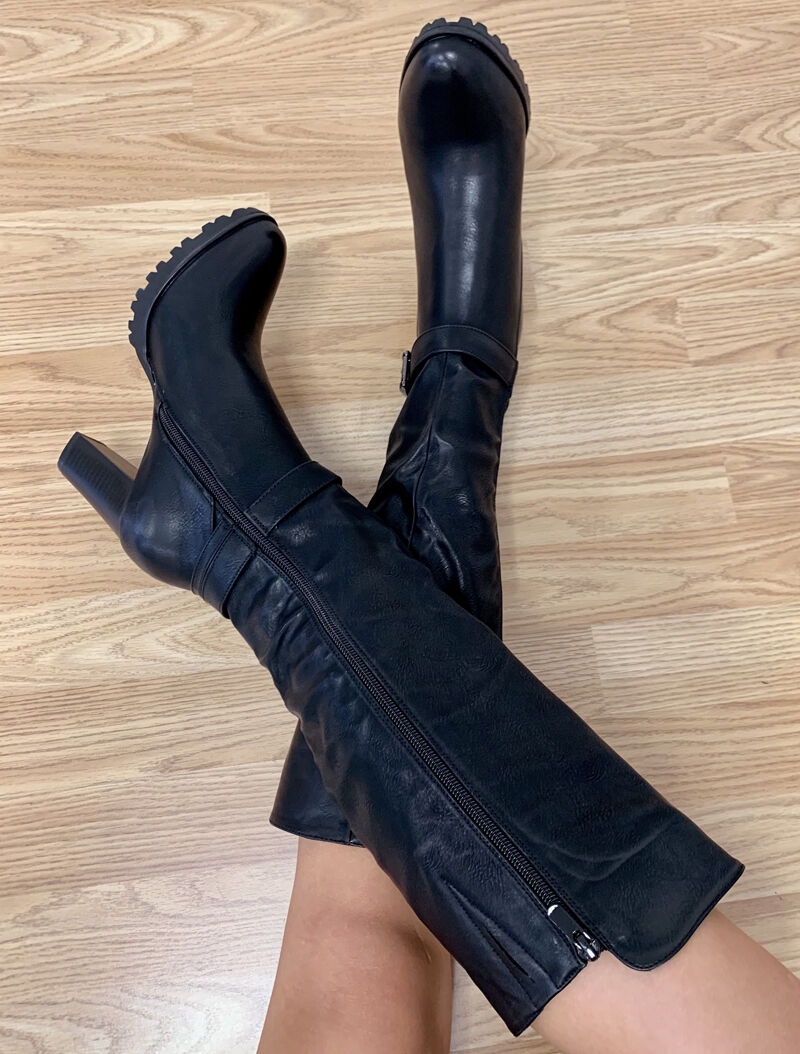Bottes en simili à talon - noir - 6