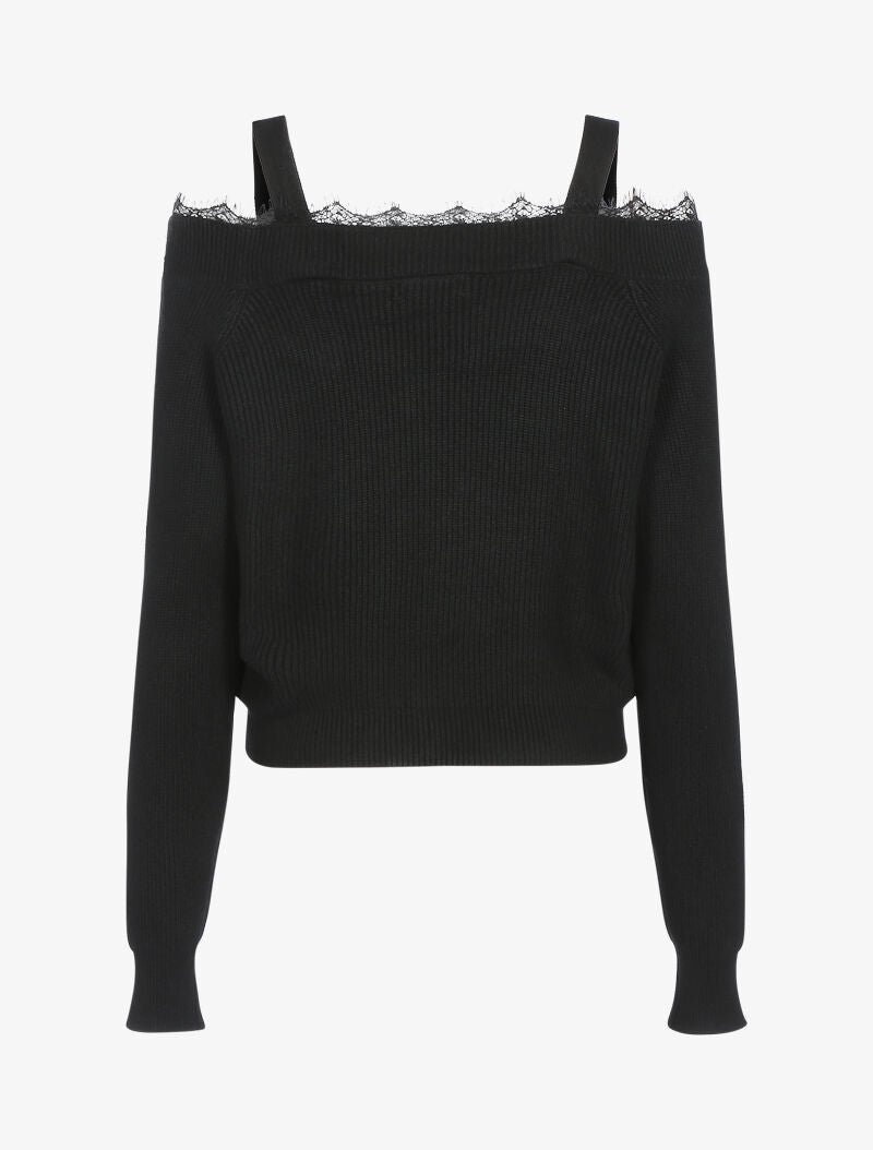 Pull à épaules dénudées - noir - 2