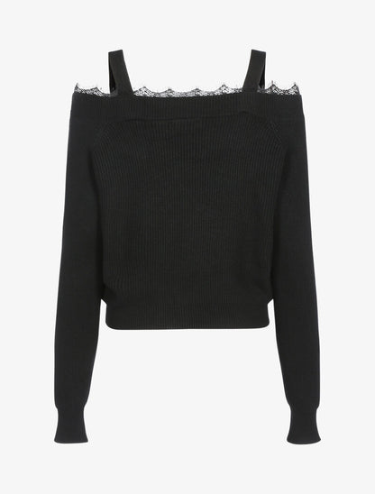 Pull à épaules dénudées - noir - 2