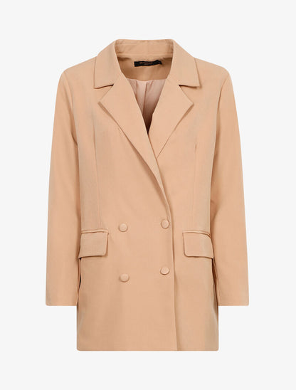 Blazer coupe ample à fermeture croisée - beige - 1