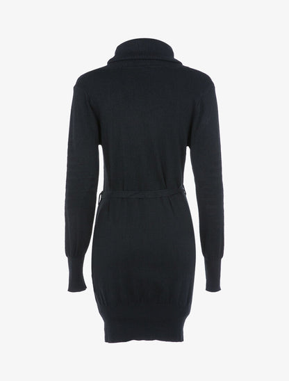Robe-pull à détails tressés et côtelés - noir - 3